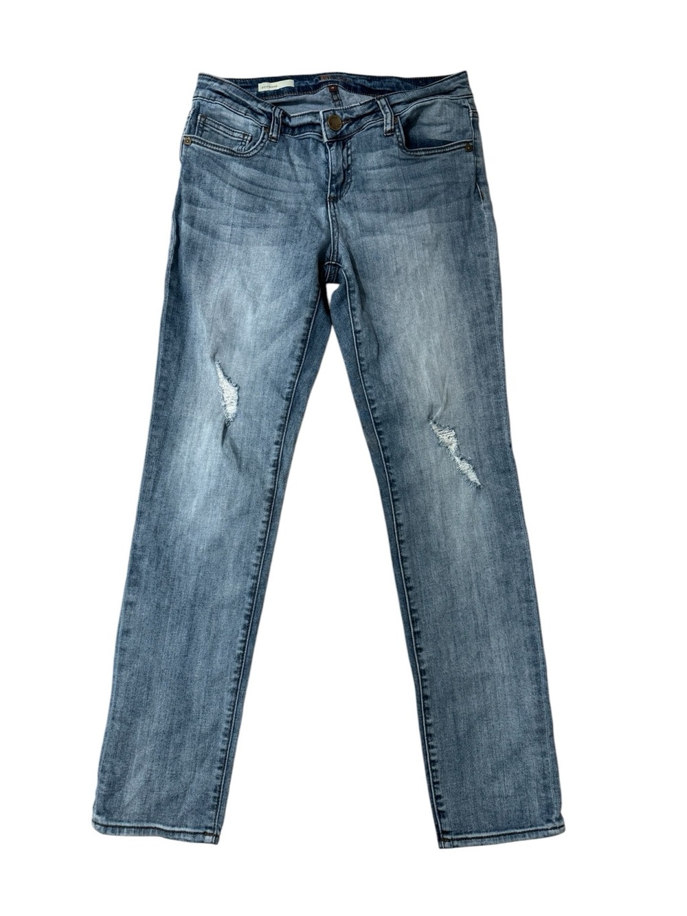 💙Kut from the Kloth Women’s Medium Wash Distressed Boyfriend Fall Jeans | 4